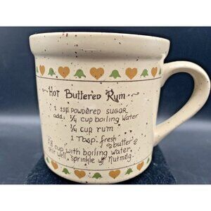 Vintage 1970s Kay Dee Designs Korea Hot Buttered Rum Recipe Stoneware Coffee Mug